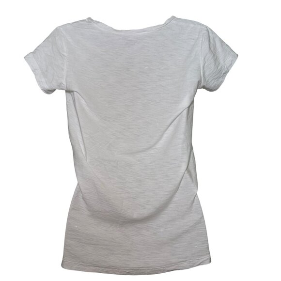 James Perse White Sheer Slub Crew Neck Tee Size 1 Small Cotton Modal - Picture 2 of 6